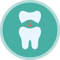 Tooth Cap Flat Multi Circle Icon vector