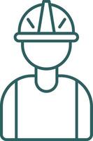 Worker Line Gradient Round Corner Icon vector
