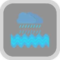 lluvia plano redondo esquina icono vector