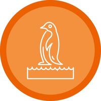 Penguin Line Multi Circle Icon vector