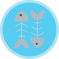 Fishbone Flat Multi Circle Icon vector