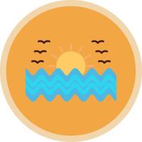Sunset Flat Multi Circle Icon vector