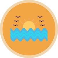 puesta de sol plano multi circulo icono vector