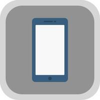 Mobile Phone Flat Round Corner Icon vector