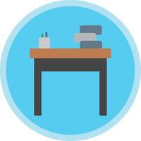 School Desk Flat Multi Circle Icon vector