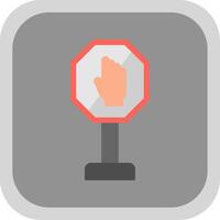 Stop Flat Round Corner Icon vector