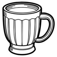 Mug outline illustration digital coloring book page line art drawing vector