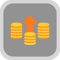 Coins Flat Round Corner Icon vector