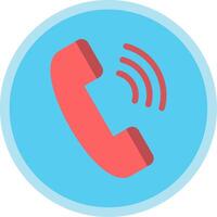 Phone Call Flat Multi Circle Icon vector