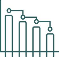 Bar Graph Line Gradient Round Corner Icon vector