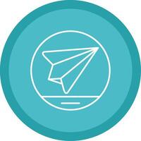 Paper Plane Line Multi Circle Icon vector