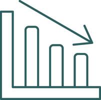 Line chart Line Gradient Round Corner Icon vector