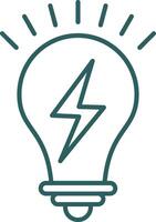 Light Bulb Line Gradient Round Corner Icon vector