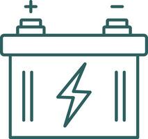 Car Battery Line Gradient Round Corner Icon vector