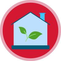 Eco House Flat Multi Circle Icon vector