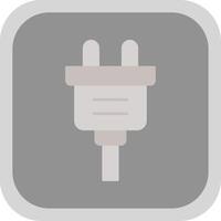 Plug Flat Round Corner Icon vector