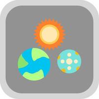 Solar System Flat Round Corner Icon vector