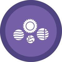 Solar System Glyph Multi Circle Icon vector