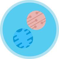 Planets Flat Multi Circle Icon vector