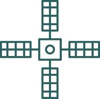 Big Satellite Line Gradient Round Corner Icon vector
