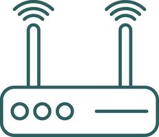 Modem Line Gradient Round Corner Icon vector