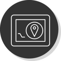 Navigator Device Line Grey Circle Icon vector