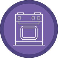 Electric Stove Line Multi Circle Icon vector