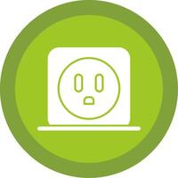 Power Socket Glyph Multi Circle Icon vector