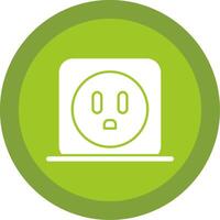 Power Socket Glyph Multi Circle Icon vector