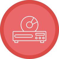 Dvd Player Line Multi Circle Icon vector