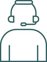 Headset Line Gradient Round Corner Icon vector