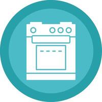 Electric Stove Glyph Multi Circle Icon vector