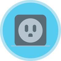 Power Socket Flat Multi Circle Icon vector