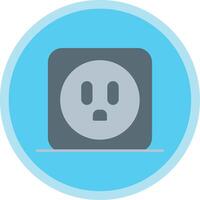 Power Socket Flat Multi Circle Icon vector