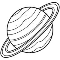 Saturn Planet outline illustration digital coloring book page line art drawing vector