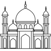Mosque outline illustration digital coloring book page line art drawing vector