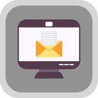 Envelope Flat Round Corner Icon vector