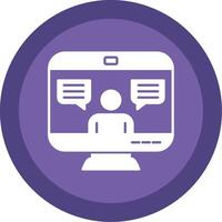 Online Chat Glyph Multi Circle Icon vector