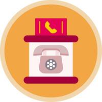 Telephone Booth Flat Multi Circle Icon vector