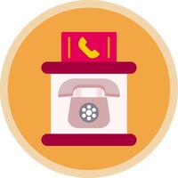 Telephone Booth Flat Multi Circle Icon vector