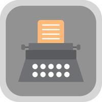 Typewriter Flat Round Corner Icon vector