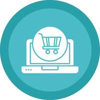 Shopping Online Glyph Multi Circle Icon vector