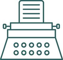 Typewriter Line Gradient Round Corner Icon vector