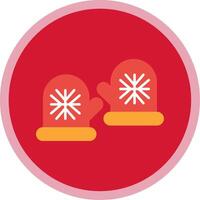 Winter Gloves Flat Multi Circle Icon vector