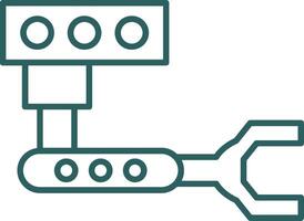 Industrial Robot Line Gradient Round Corner Icon vector