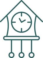 Cuckoo Clock Line Gradient Round Corner Icon vector