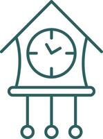 Cuckoo Clock Line Gradient Round Corner Icon vector