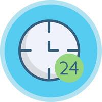 24 horas plano multi circulo icono vector