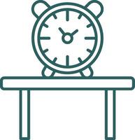 Table Watch Line Gradient Round Corner Icon vector