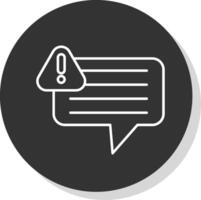 Warning Line Grey Circle Icon vector